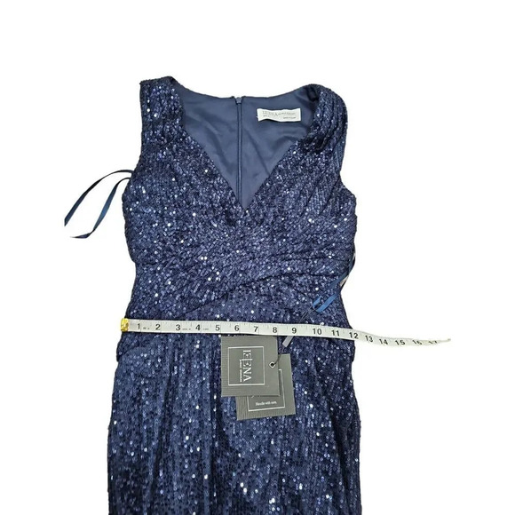 Mac Duggal V-NECK SEQUIN WRAP WAIST GOWN Sz 0 & Sz 10 - Picture 13 of 14